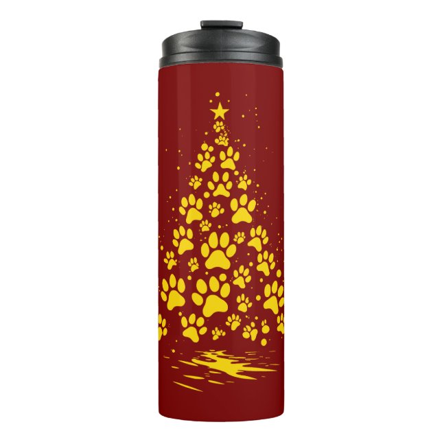 Bouteilles Isothermes Dog Lover Paw Print Christmas Tree 4 (Devant)