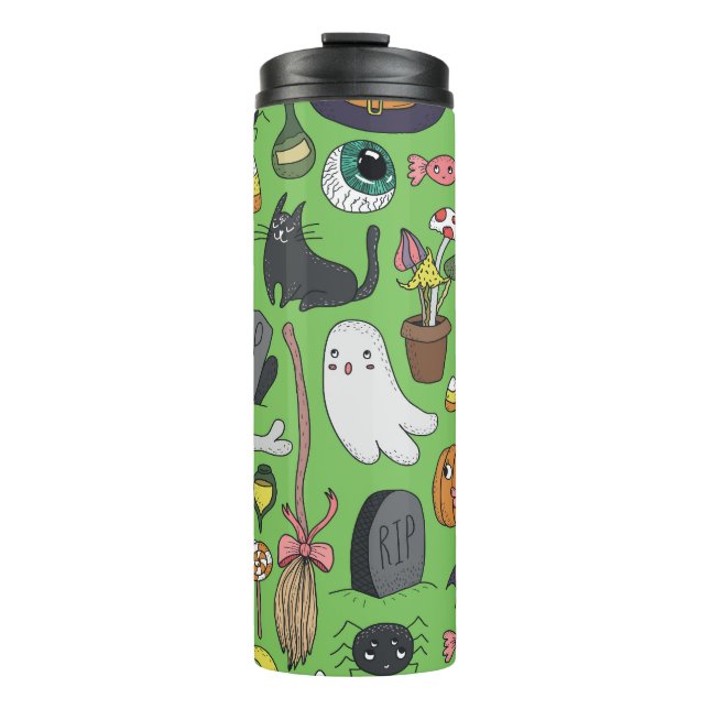 Bouteilles Isothermes Doodle d'Halloween : Concept mignon et transparent (Devant)