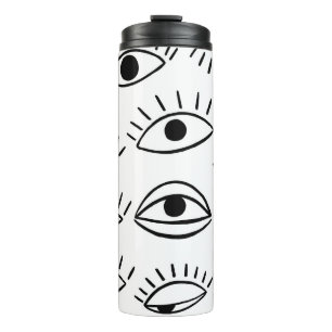 Bouteilles Isothermes Doodle eye, motif créatif sans couture.