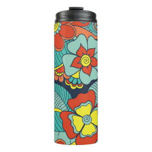 Bouteilles Isothermes Doodle fleur abstraite. Illustration florale, moti