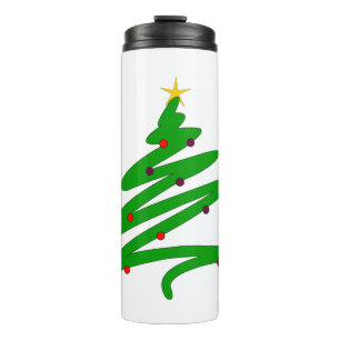 Bouteilles Isothermes Doodle vert minimaliste de sapin de Noël