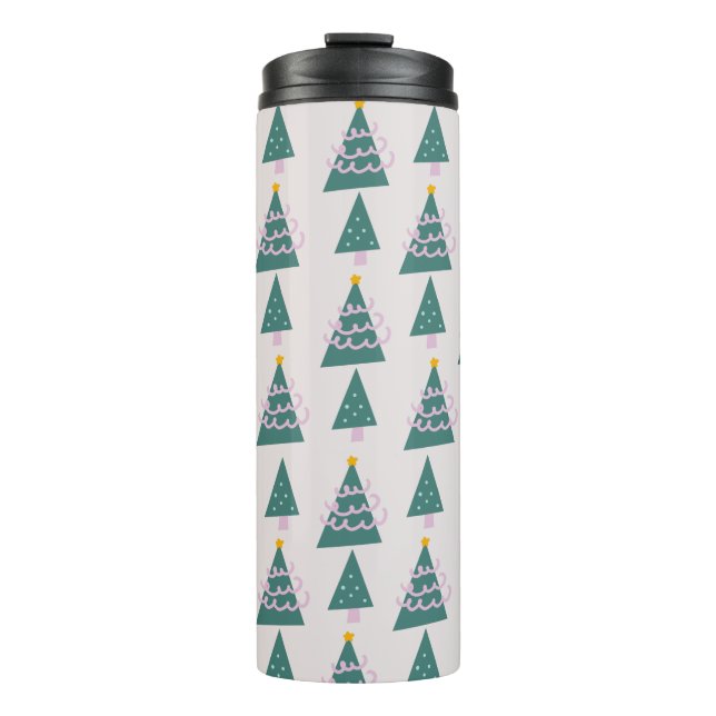 Bouteilles Isothermes Doodles d'arbres mignons rose vert (Devant)