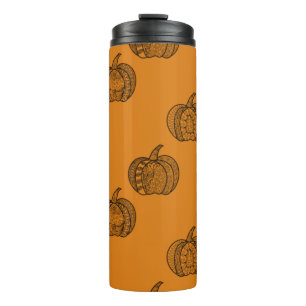 Bouteilles Isothermes Doodles d'Halloween boho mandala citrouilles Autom
