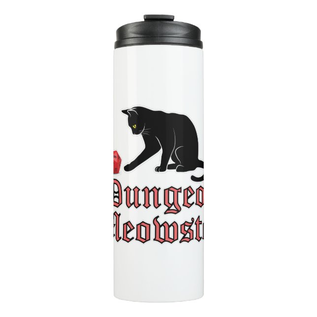 Bouteilles Isothermes Doungeon Meowster Drôle RPG Chat avec dés (Devant)