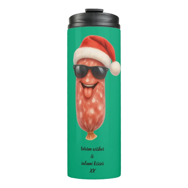 Bouteilles Isothermes Doux baisers rigolos de salami de Noël (Devant)