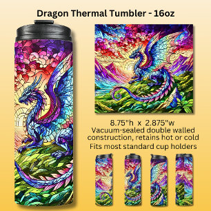 Bouteilles Isothermes Dragon au coucher du soleil 16oz 