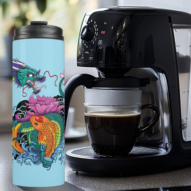 Bouteilles Isothermes Dragon d'eau chinois Poisson Koi (Créateur téléchargé)