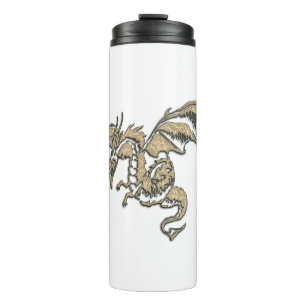 Bouteilles Isothermes Dragon d'or en blanc