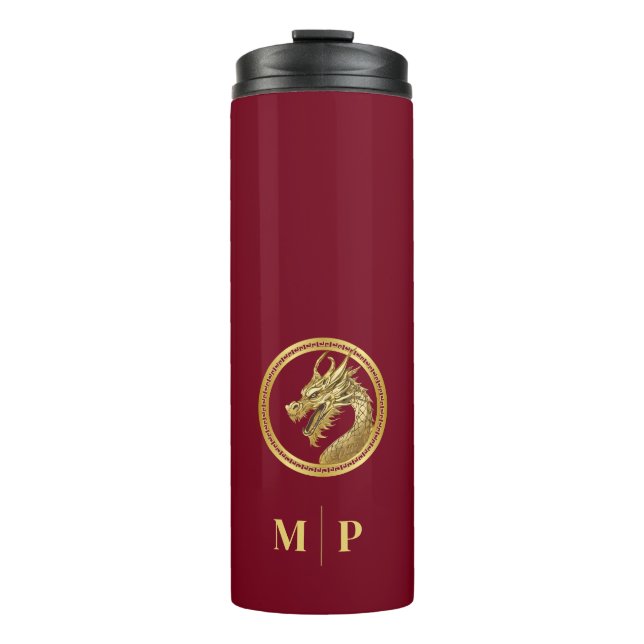 Bouteilles Isothermes Dragon d'or personnalisé - (Devant)