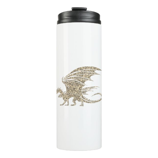 Bouteilles Isothermes Dragon Mosaïque Doré Incroyable (Devant)