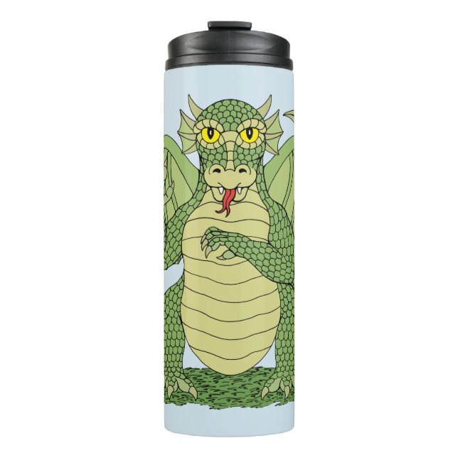 Bouteilles Isothermes Dragon vert mignon (Devant)