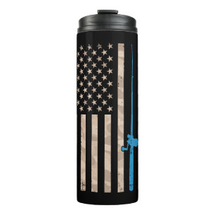 Bouteilles Isothermes Drapeau américain Cadeau de pêche Vintage Pêche Ru
