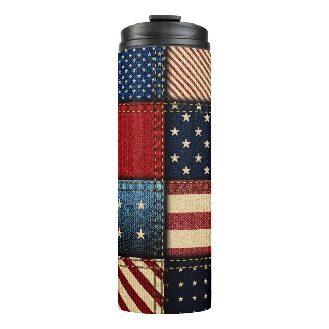 Bouteilles Isothermes Drapeau Américain, Motif sans chichi. (Devant)