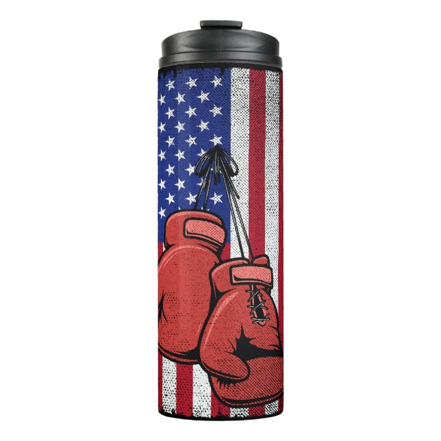 Bouteilles Isothermes Drapeau américain vintage 4 juillet Boxe (Devant)