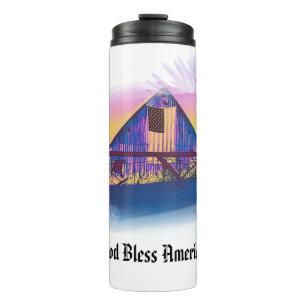 Bouteilles Isothermes *~* Drapeau American Old Barn DIEU BLESS AMERICA A