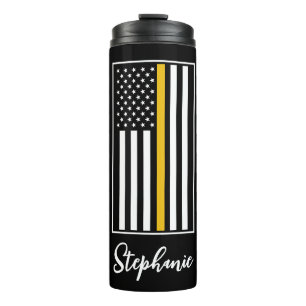 Bouteilles Isothermes Drapeau de dispatcher 911 personnalisé Mince ligne