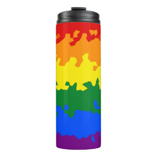 Bouteilles Isothermes Drapeau de fierté gay arc-en-ciel abstrait bohème 