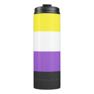 Bouteilles Isothermes Drapeau de fierté non binaire de SlipperyJoe's jau