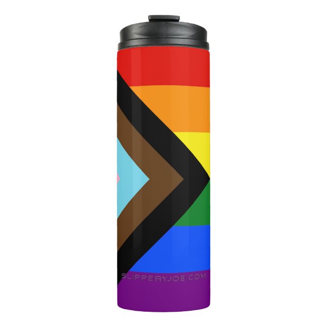 Bouteilles Isothermes Drapeau de fierté Progress Pride de SlipperyJoe si (Devant)