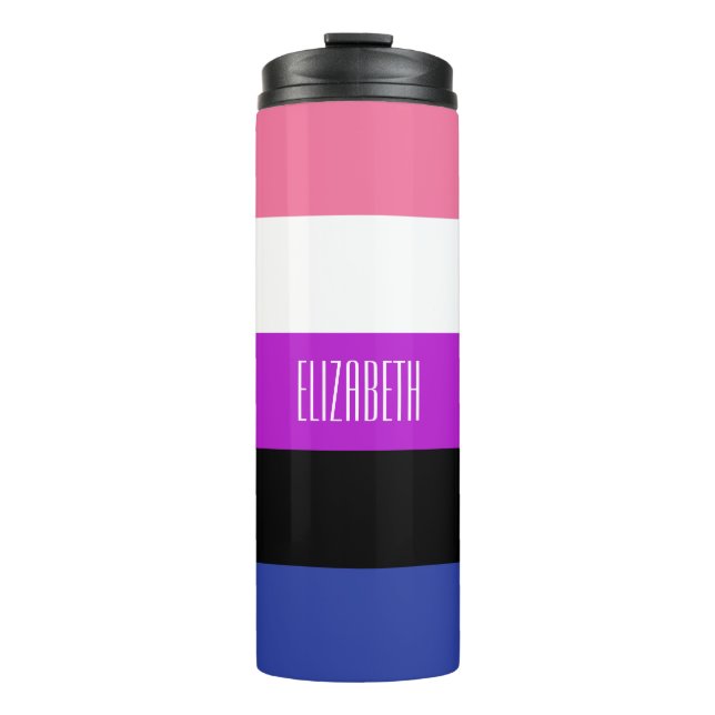 Bouteilles Isothermes Drapeau de Genderfluide Paruline thermique (Devant)