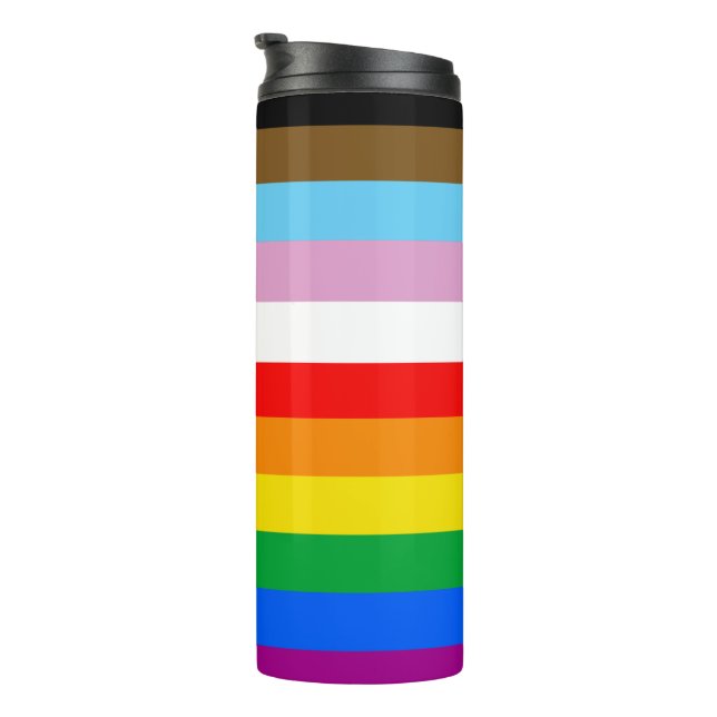 Bouteilles Isothermes Drapeau de la fierté inclusif LGBTQ+ (Tourné sur la droite)