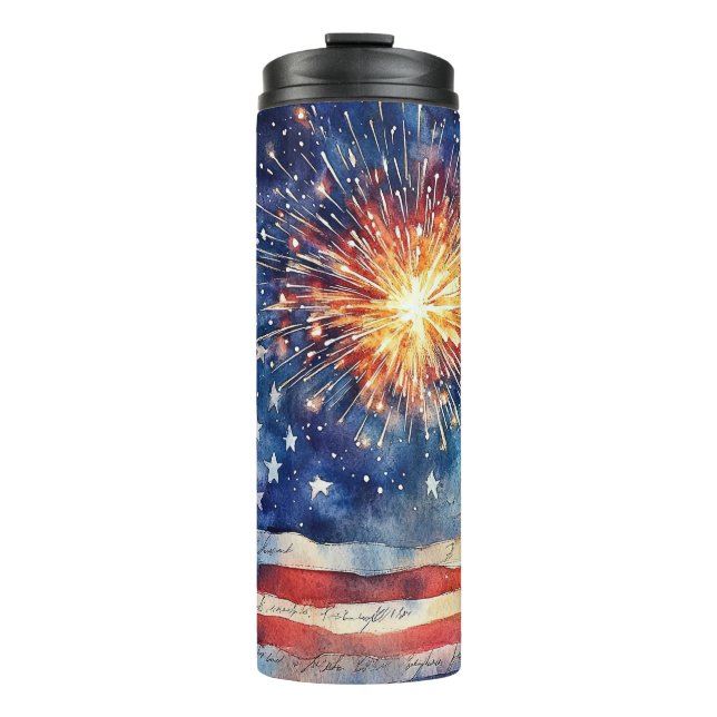Bouteilles Isothermes Drapeau des États-Unis. Serment d'allégeance.  (Devant)