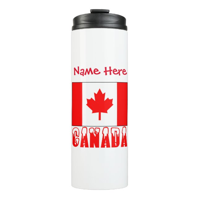 Bouteilles Isothermes Drapeau du Canada Personnalisé (Devant)