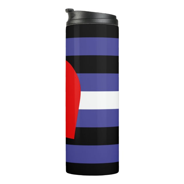 Bouteilles Isothermes Drapeau et cœur de fierté en cuir (Tourné sur la droite)