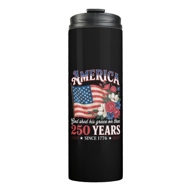 Bouteilles Isothermes Drapeau Floral America 250 Ans (Devant)