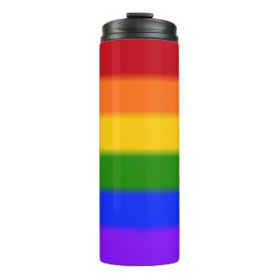 Bouteilles Isothermes Drapeau Gay pride arc-en-ciel plat