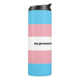 Bouteilles Isothermes Drapeau LGBTQI+ Transgender Pride avec pronouns