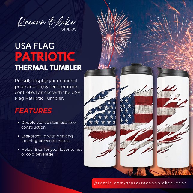 Bouteilles Isothermes Drapeau Patriotique Thermique Tumbler (Créateur téléchargé)