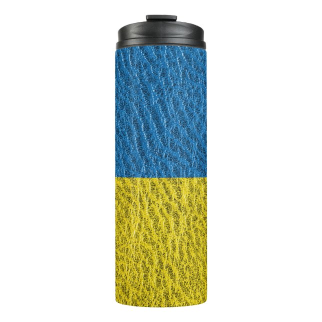 Bouteilles Isothermes Drapeau ukrainien en cuir (Devant)