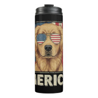 Drapeau vintage Golden Retriever 'Merica