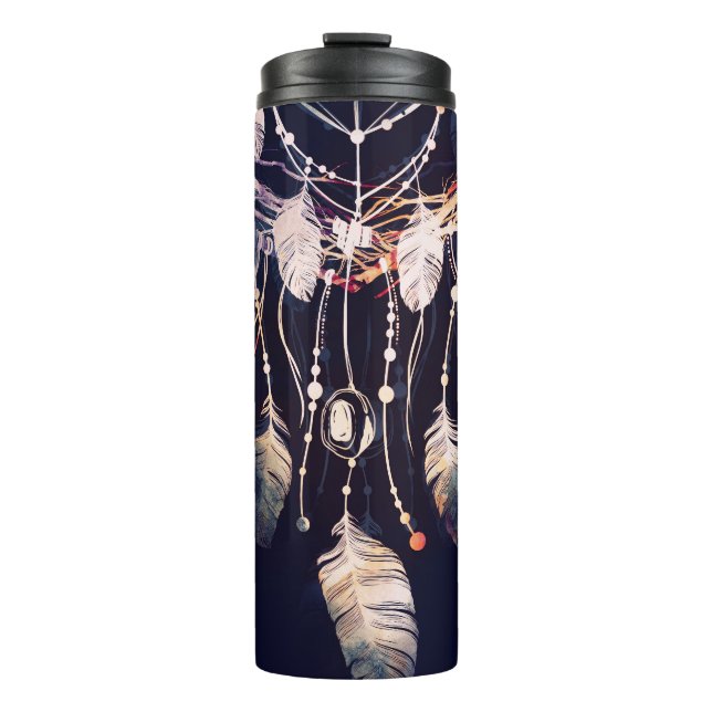 Bouteilles Isothermes Dreamcatcher, branches, style boho, art numérique. (Devant)