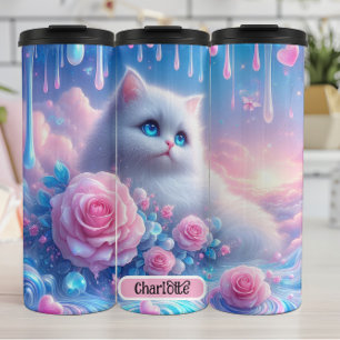 Bouteilles Isothermes Dreamy Kitten : Roses roses, Yeux Bleus