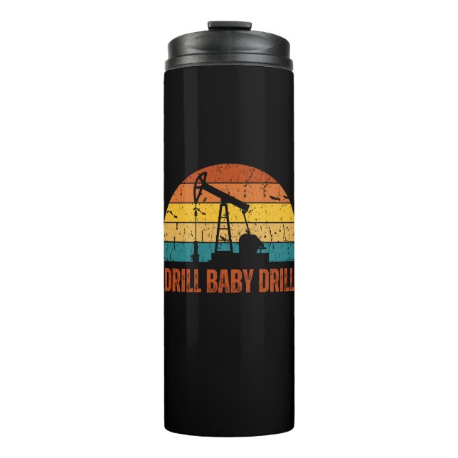 Bouteilles Isothermes Drill Baby Drill Retro Sunset Style (Devant)