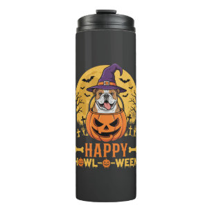 Bouteilles Isothermes Drôle Bulldog Halloween Joyeux Howl-O-Ween Vintage