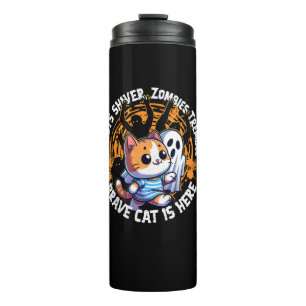 Bouteilles Isothermes Drôle Chat Brave Marcher Fantôme Peur Qui Aime Hal