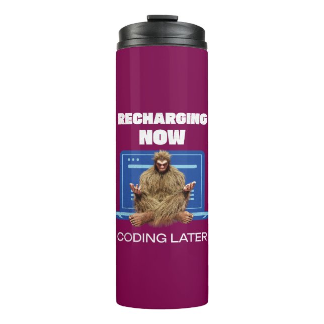 Bouteilles Isothermes Drôle de Bigfoot Programmeur Rechargeant le Codage (Devant)