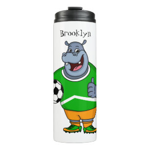 Bouteilles Isothermes Drôle de joueur de football hippo dessin humoristi