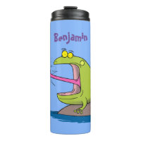 Drôle dessin animé de grenouille et mouche