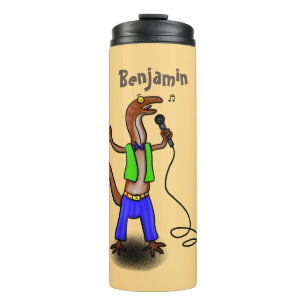 Bouteilles Isothermes Drôle lézard chantant avec bande dessinée de micro