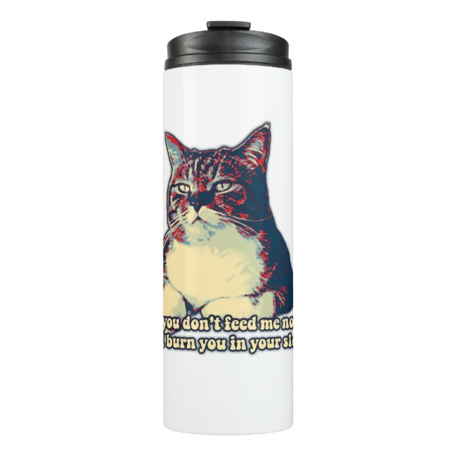 Bouteilles Isothermes Drôle mème de chat grincheux pour les propriétaire (Devant)