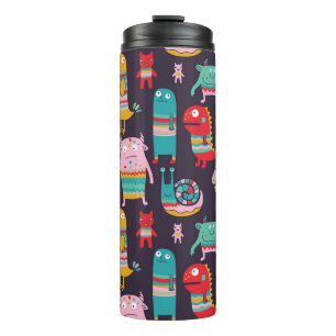 Bouteilles Isothermes Drôle Monstres Cartoon Motif sans couture