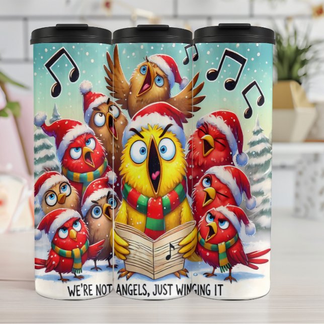 Bouteilles Isothermes Drôle Noël Oiseaux chanter Carol (Créateur téléchargé)