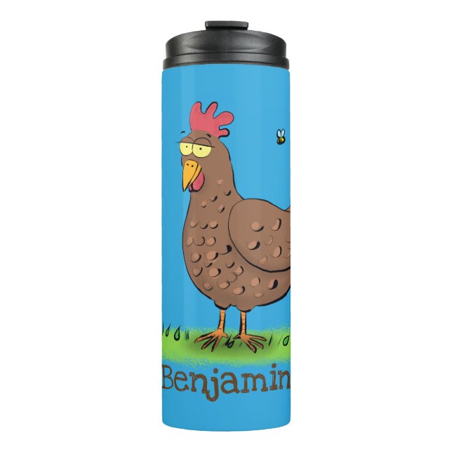 Bouteilles Isothermes Drôle poulet rustique whimsical dessin animé (Devant)