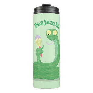 Bouteilles Isothermes Drôle serpent vert avec caricature maraca