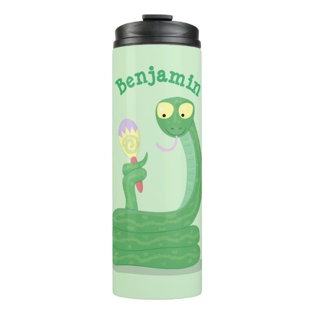 Bouteilles Isothermes Drôle serpent vert avec caricature maraca (Devant)
