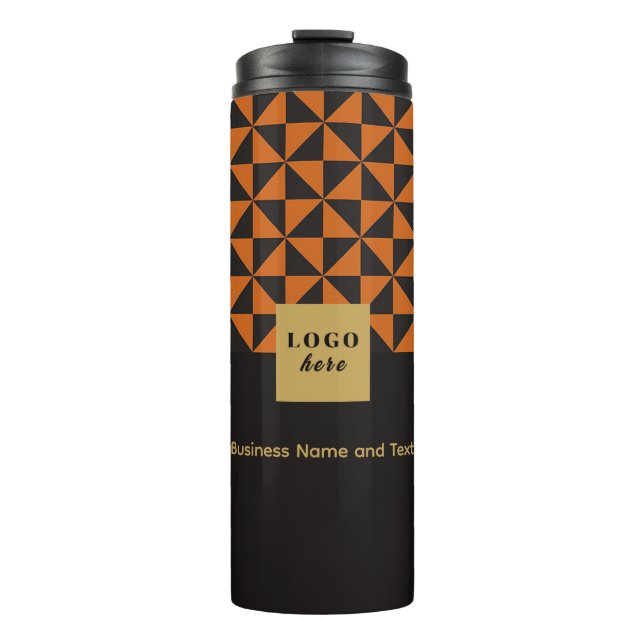 Bouteilles Isothermes Duo noir et orange - Business LogThermal Tumbler (Devant)